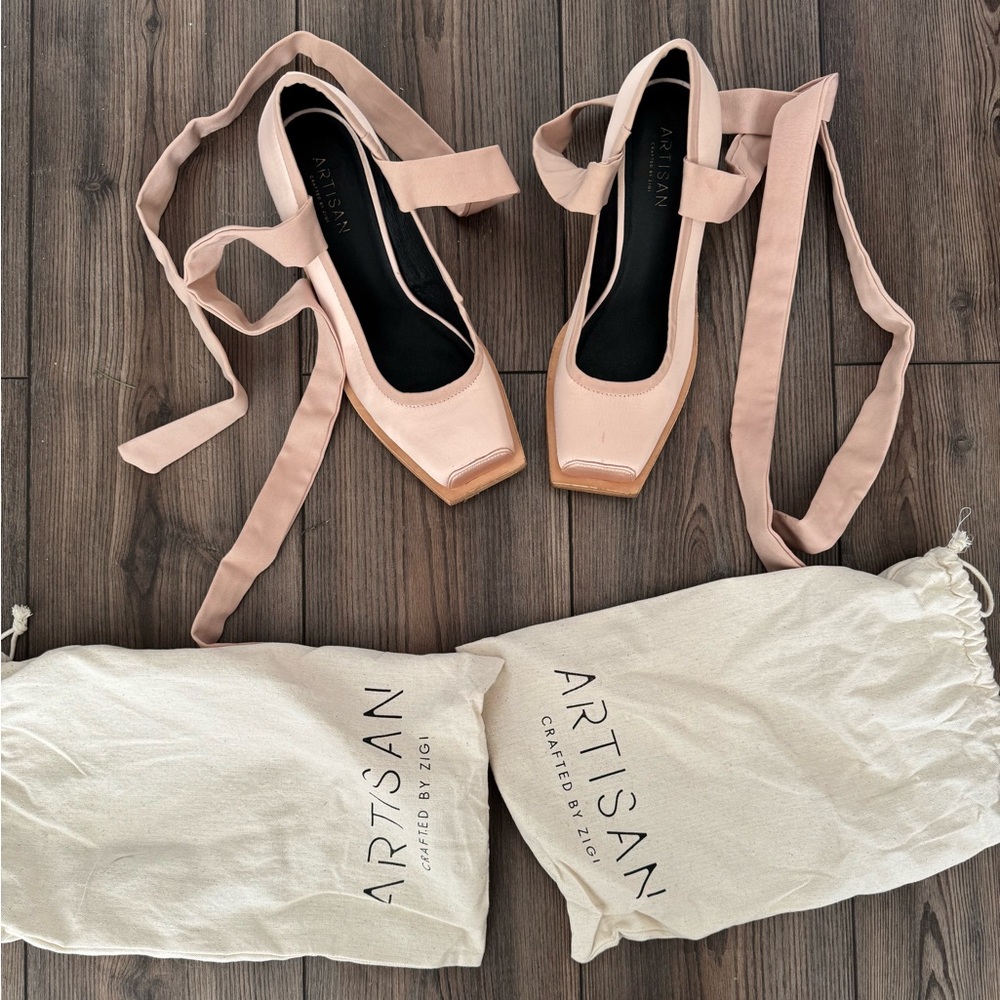Artisan Pink Heels with Ankle Wraps